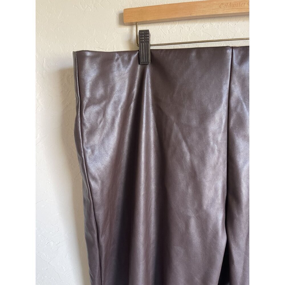 New! Old Navy Faux Leather Chocolate Brown Pants MSRP $49.95 Size 22 Extra High- - Picture 5 of 8